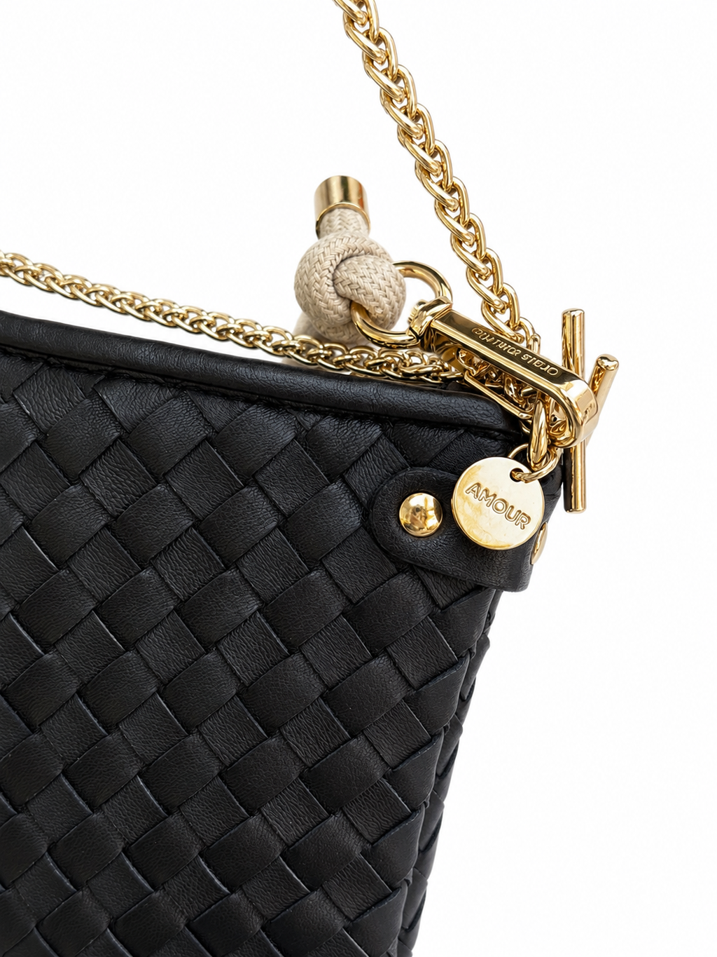 Pochette Pillow Tressé 3D Noir – Craie Studio
