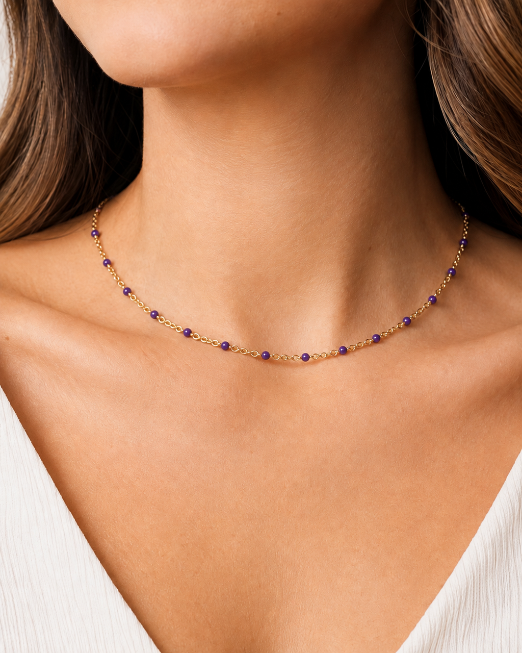 Grigri Collier Acier- Violet