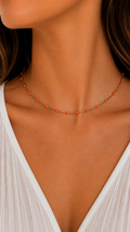 Grigri Collier Acier- Orange