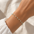 Bracelet Grigri Facetté Bleu Pastel