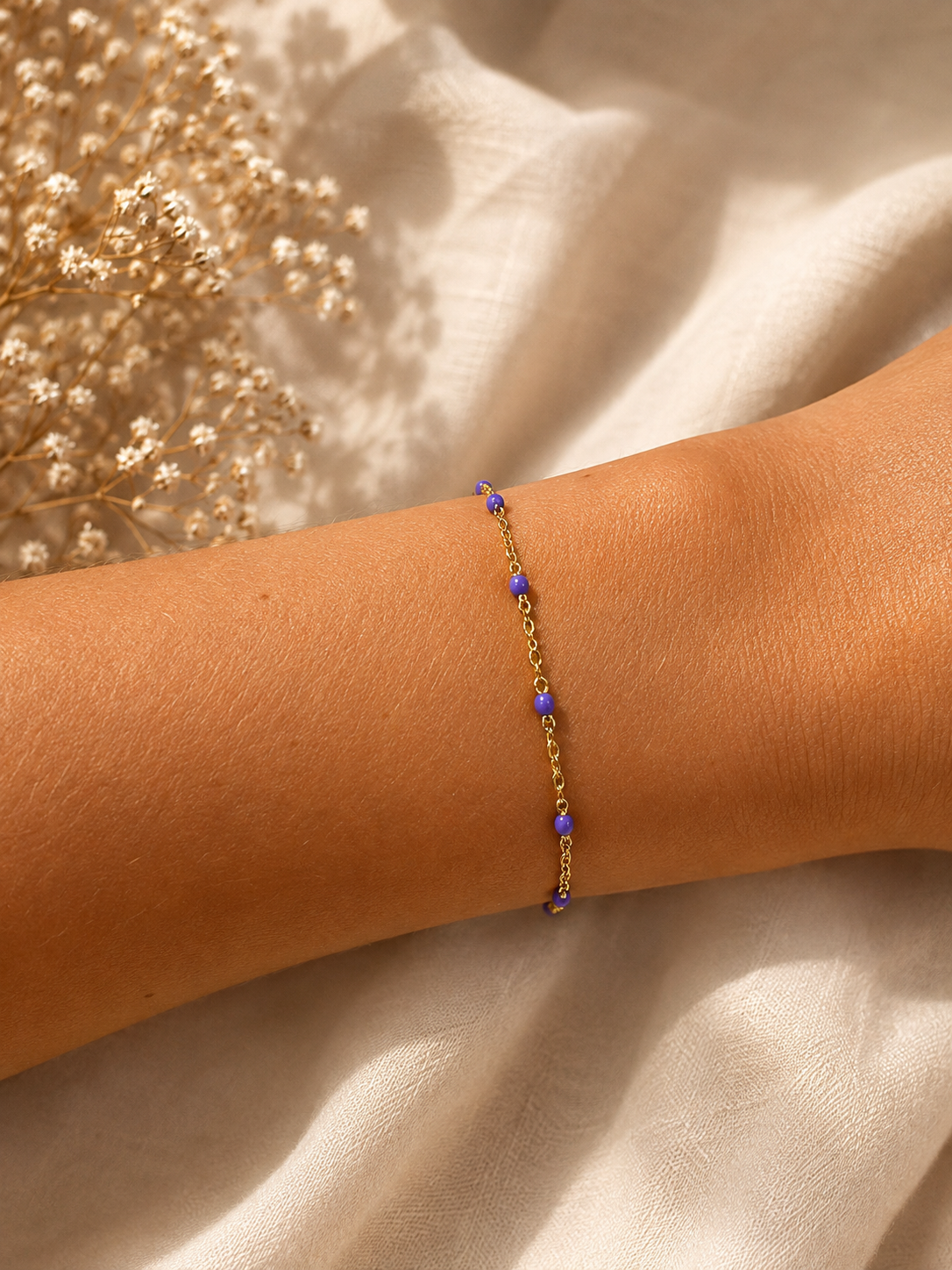 Grigri bracelet acier - Violet