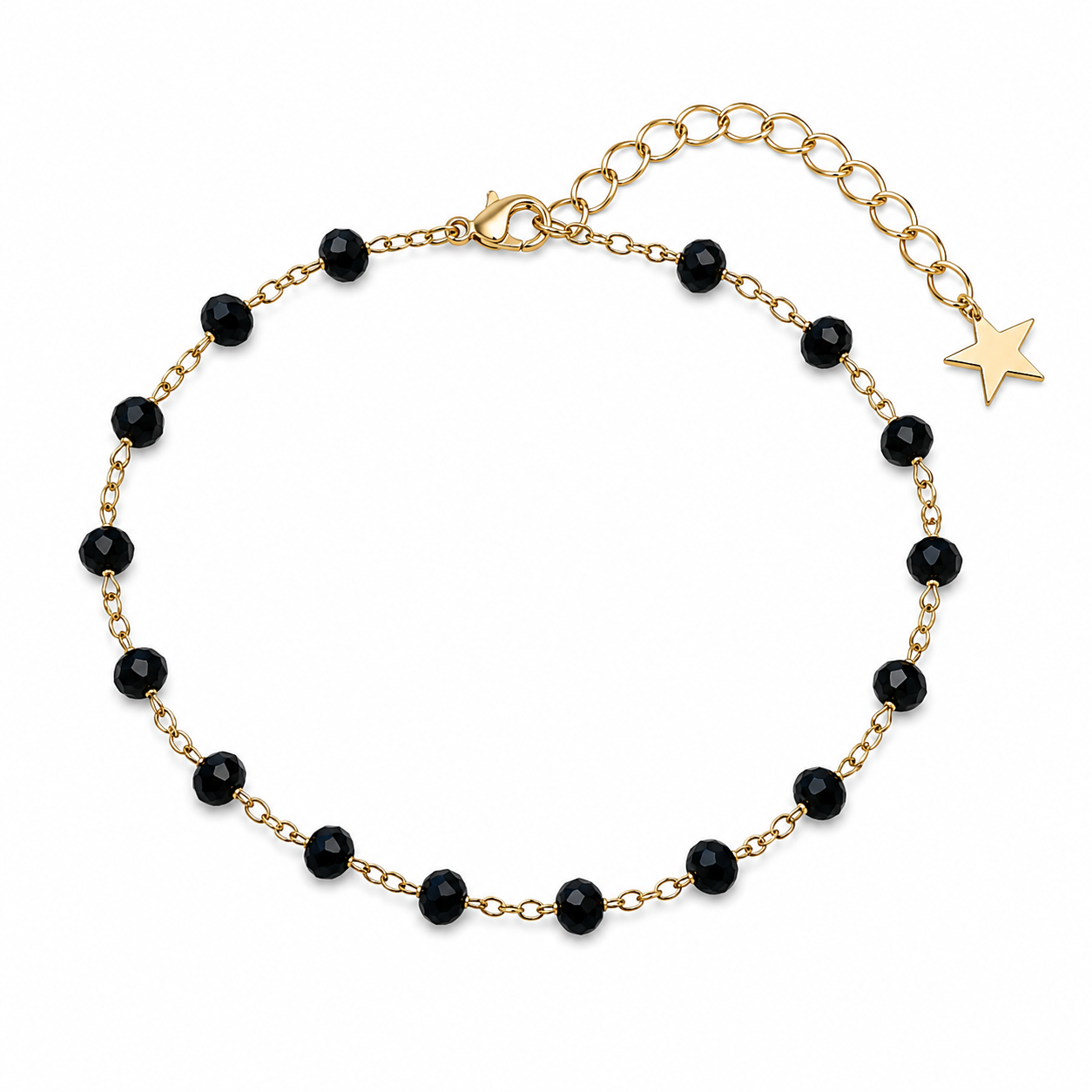 Bracelet Grigri Facetté Noir
