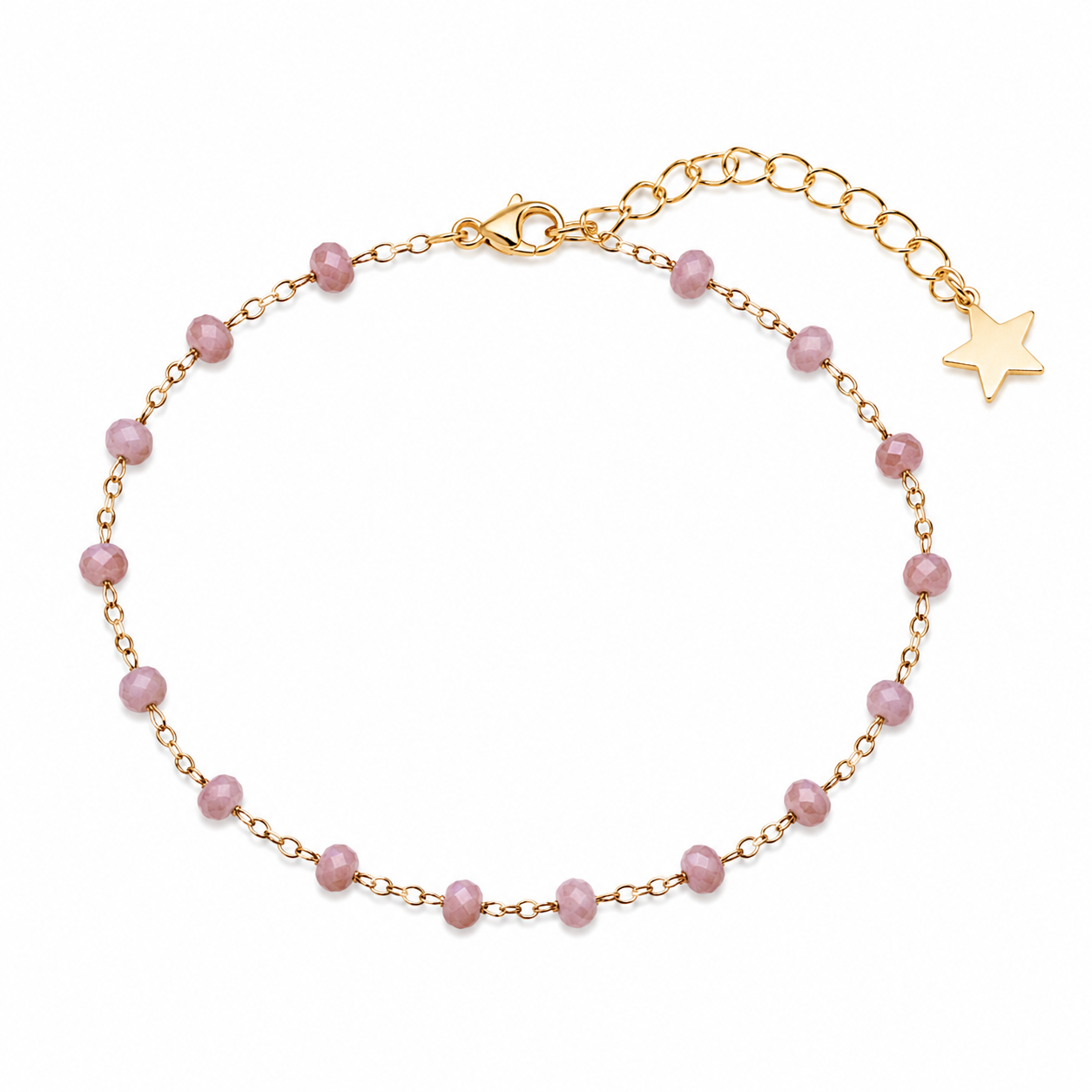 Bracelet Grigri Facetté Rose
