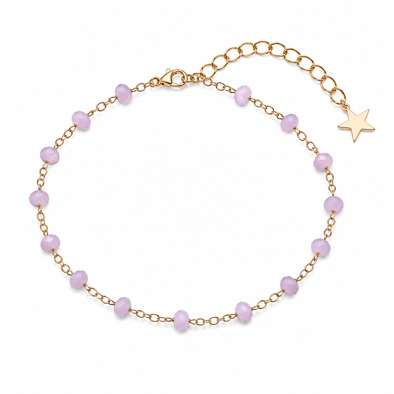 Bracelet Grigri Facetté Rose Poudré
