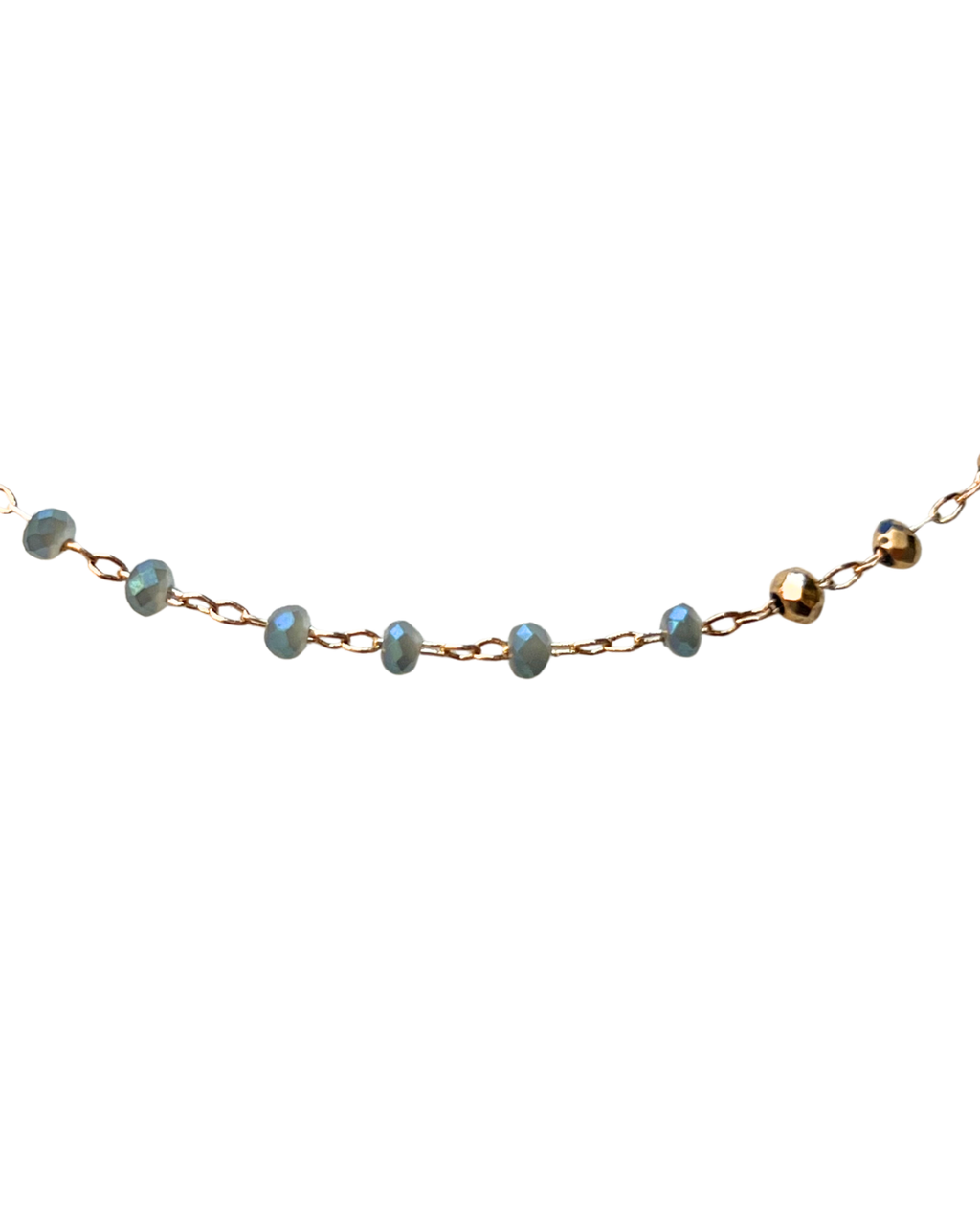 Collier Grigri Facetté Bleu