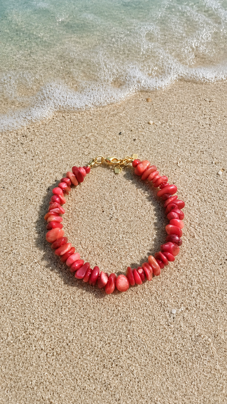 Bracelet Caraïbe Corail Bambou Rouge
