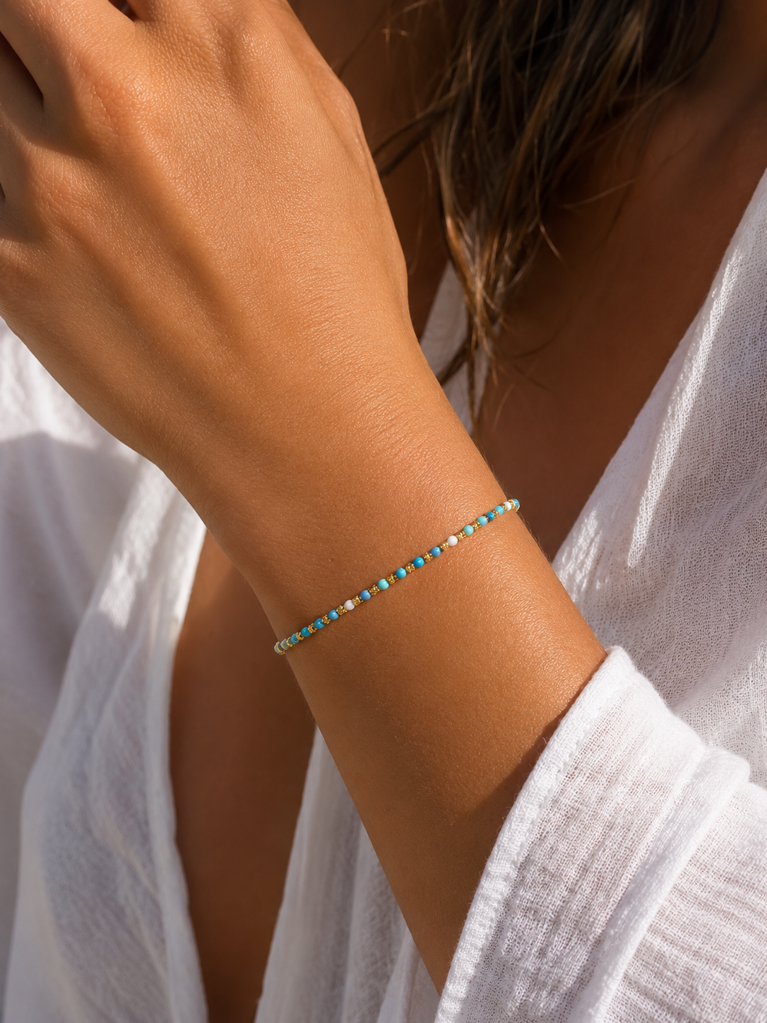 Bracelet Grigri Mélange de Bleus