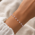 Bracelet Grigri Facetté Rose Poudré