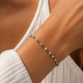 Bracelet Grigri Facetté Bleu Doré