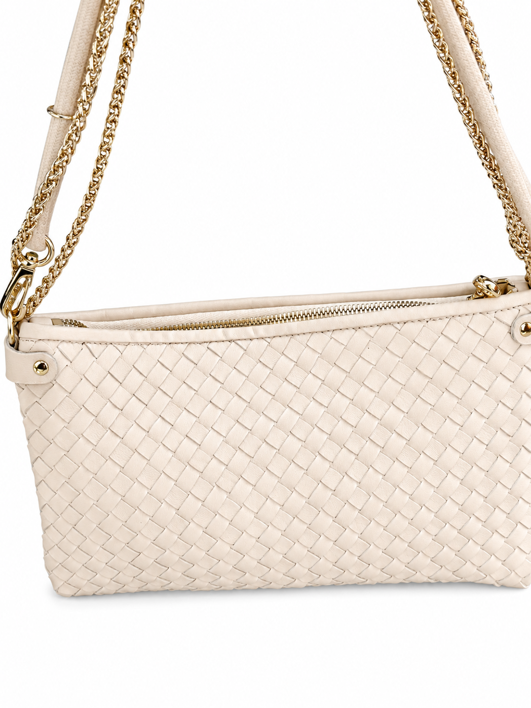 Pochette Pillow Tressé 3D Blanc - Craie Studio