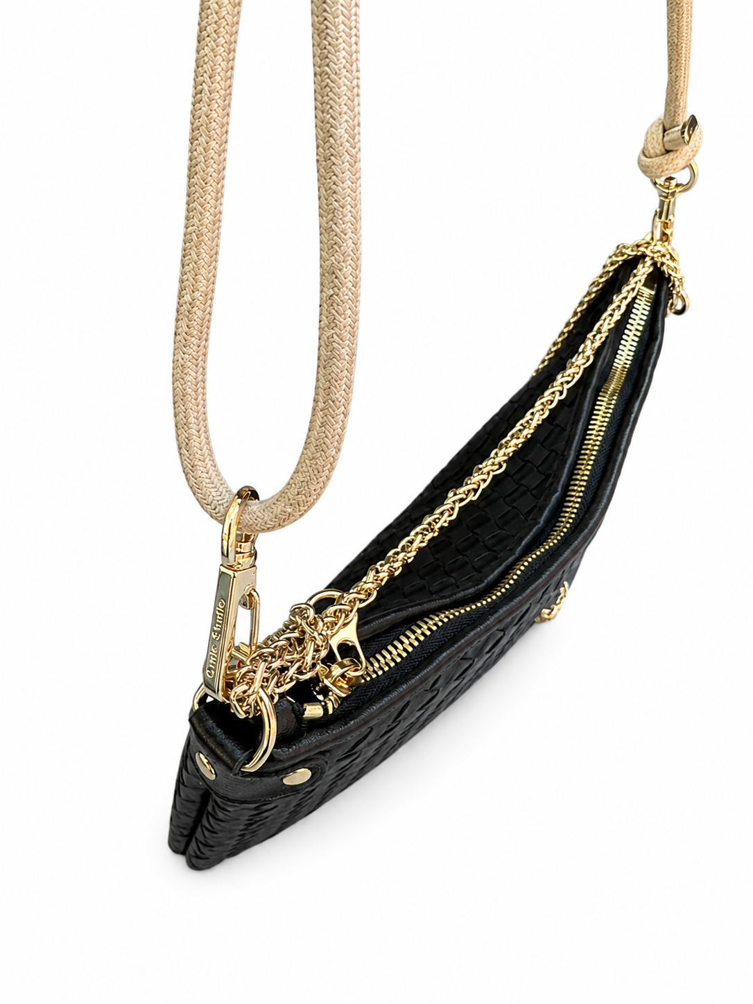 Pochette Pillow Tressé 3D Noir – Craie Studio