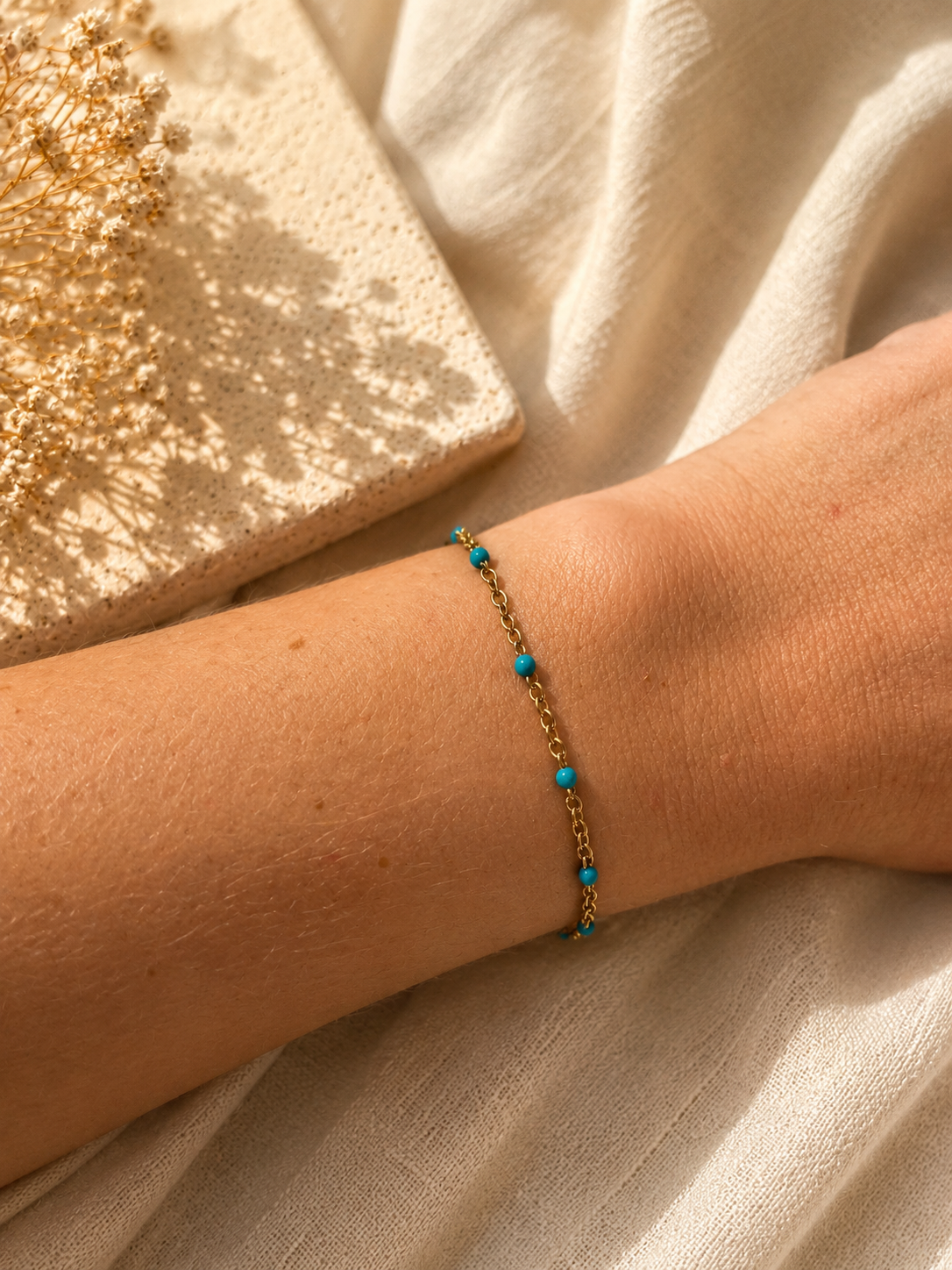 Grigri bracelet acier - Bleu