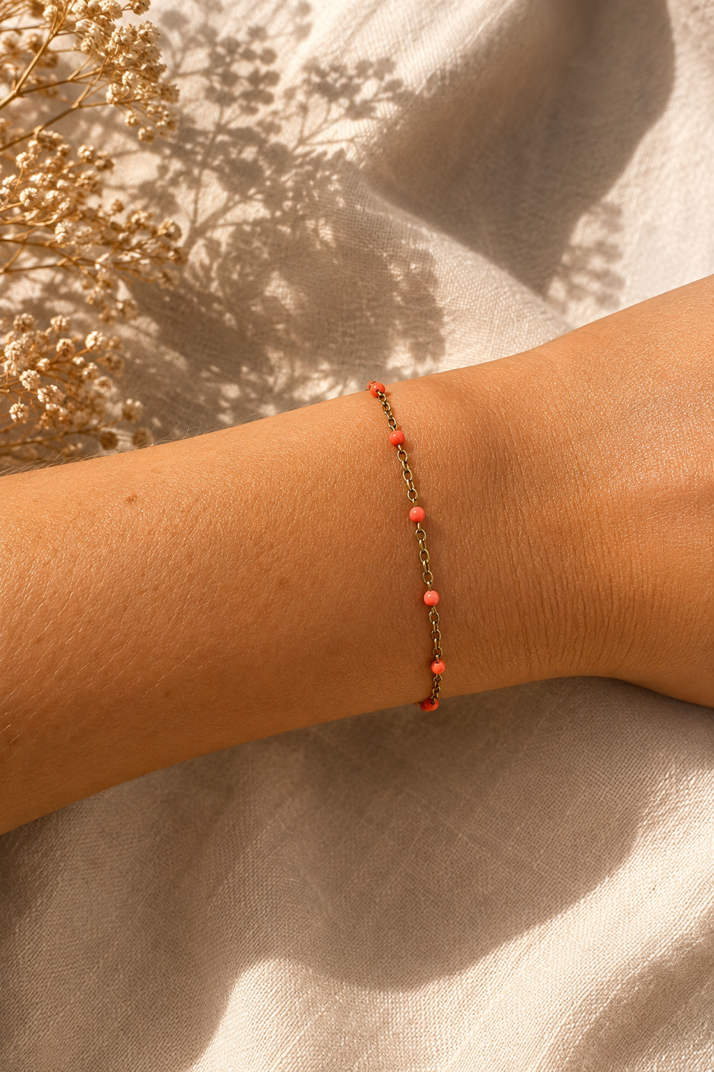 Grigri bracelet acier - Orange