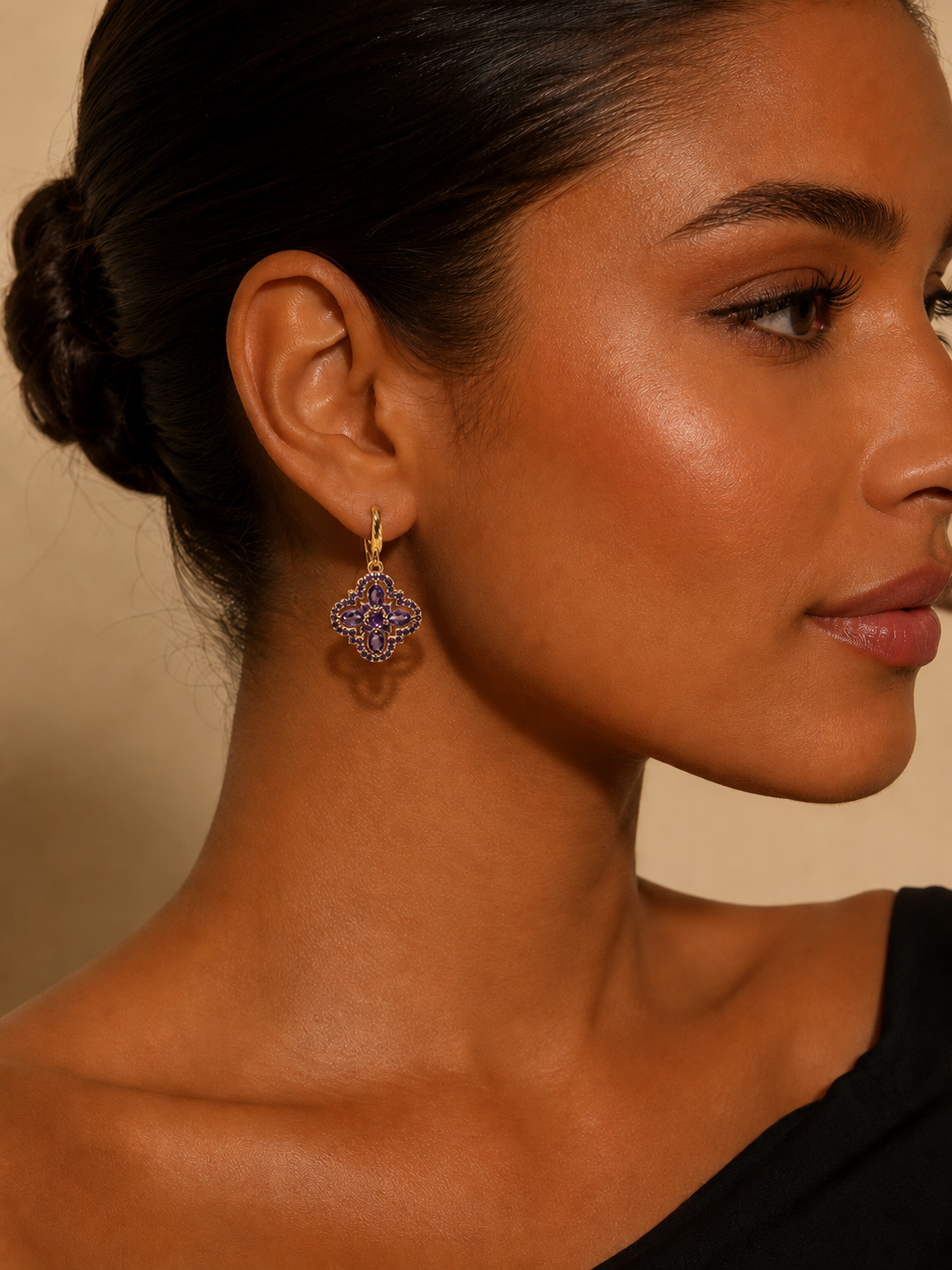 Boucles d'oreilles Éléna - Violettes