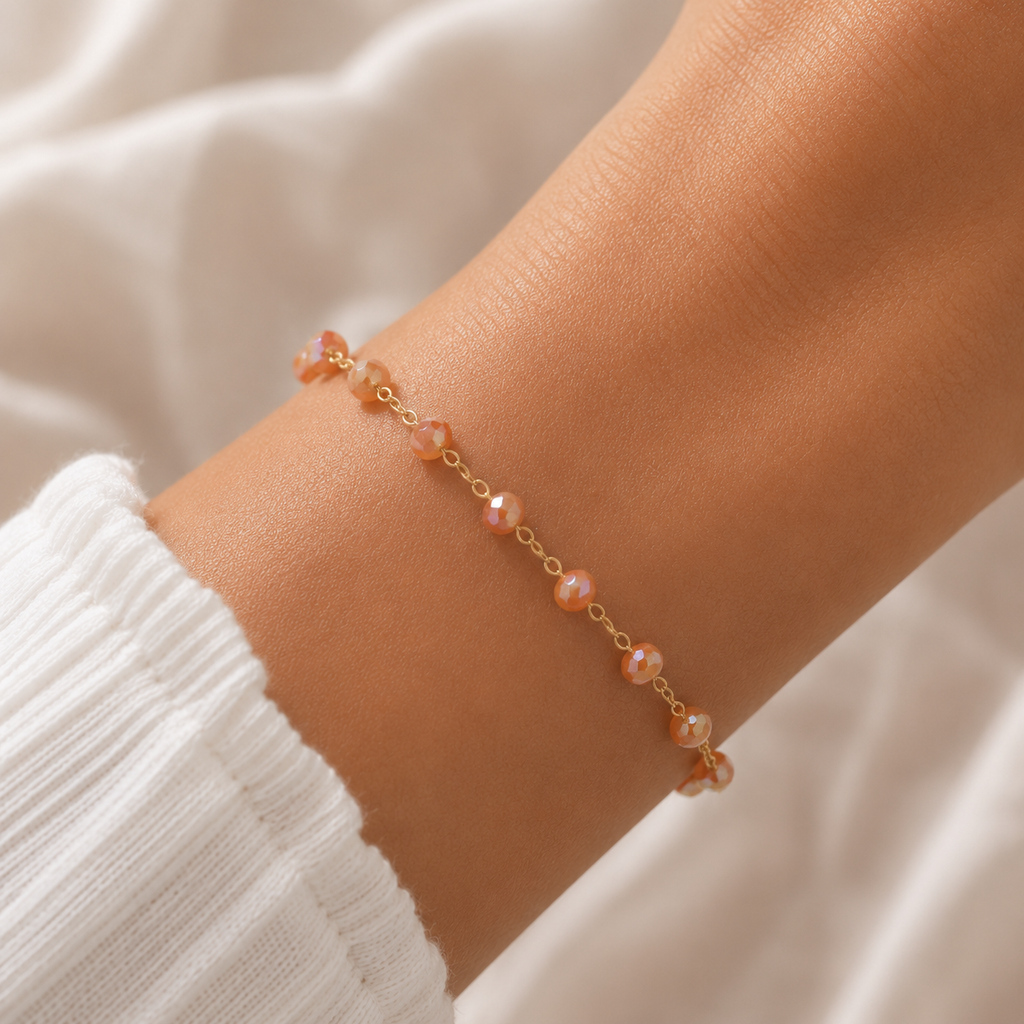 Bracelet Grigri Facetté Orange